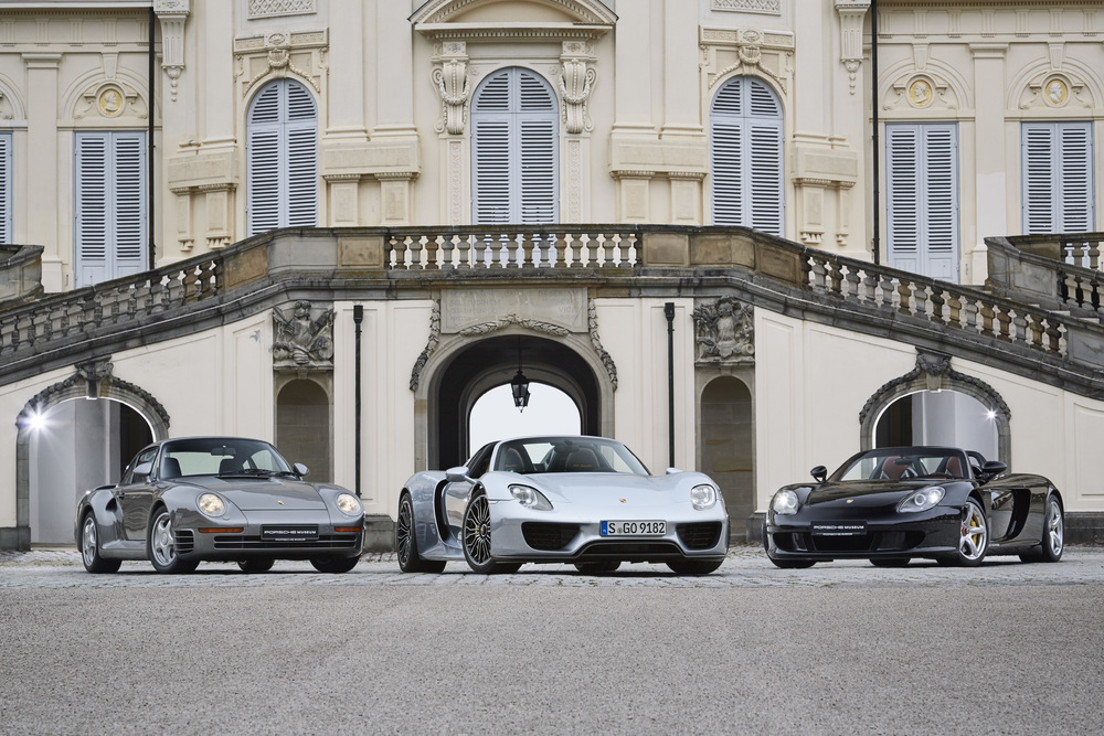 Три суперспортивных кара Porsche - 918 Spyder, Carrera GT и 959