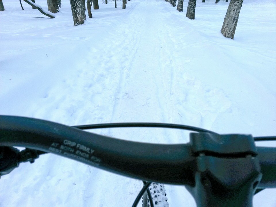 На велосипеде по московским зимним дорогам