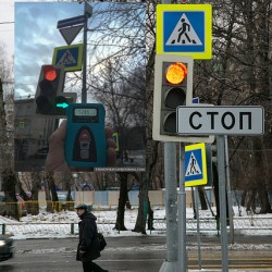 Дорожные знаки на улице Красина