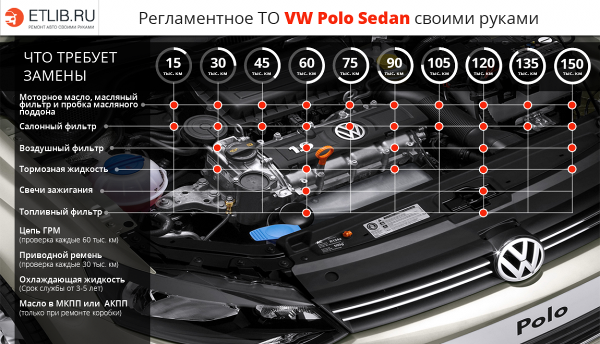 Регламент технического обслуживания VW Polo Sedan | AMSRUS