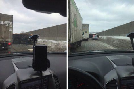 На Новоегорьевском шоссе перевернулся грузовик