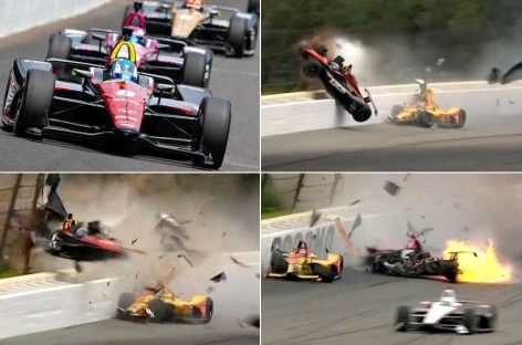 Жуткая авария на гонках в Америке (Видео!)