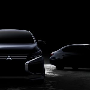 Mitsubishi Motors представила первое изображение обновленных Mirage и Attrage