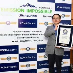 Hyundai Kona Electric установила новый рекорд Гиннесса